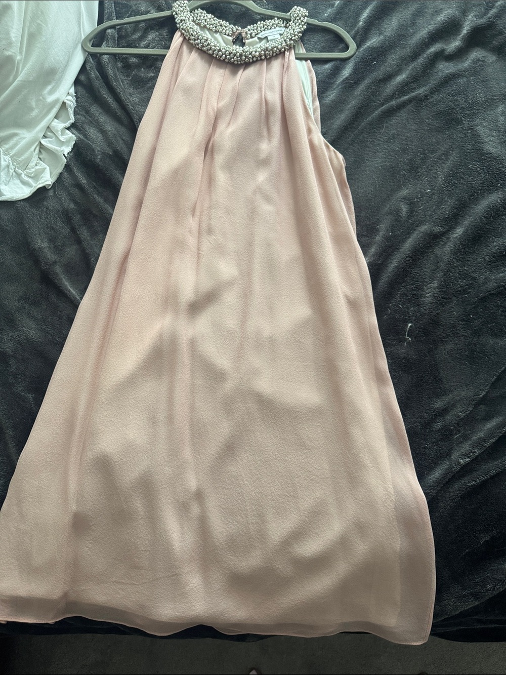 Embellished Neck Pink A-Line Womens Skirt